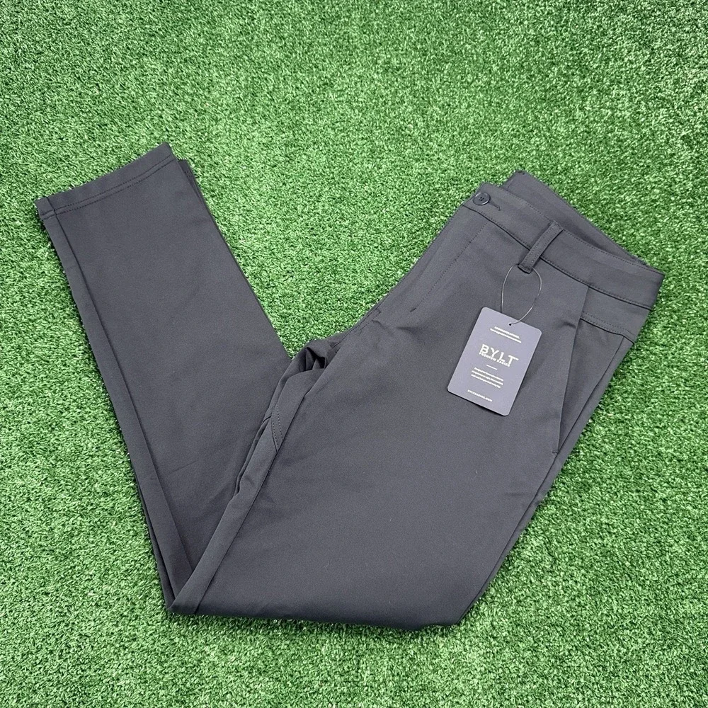 New BYLT Everyday Pant 2.0 Men's Straight Slim Chino Size Medium Blue